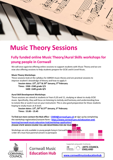 Flyer for music theory workshops